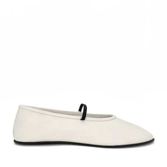 AMIE RAFA AMBER ELASTIC MARY JANE WHITE LEATHER