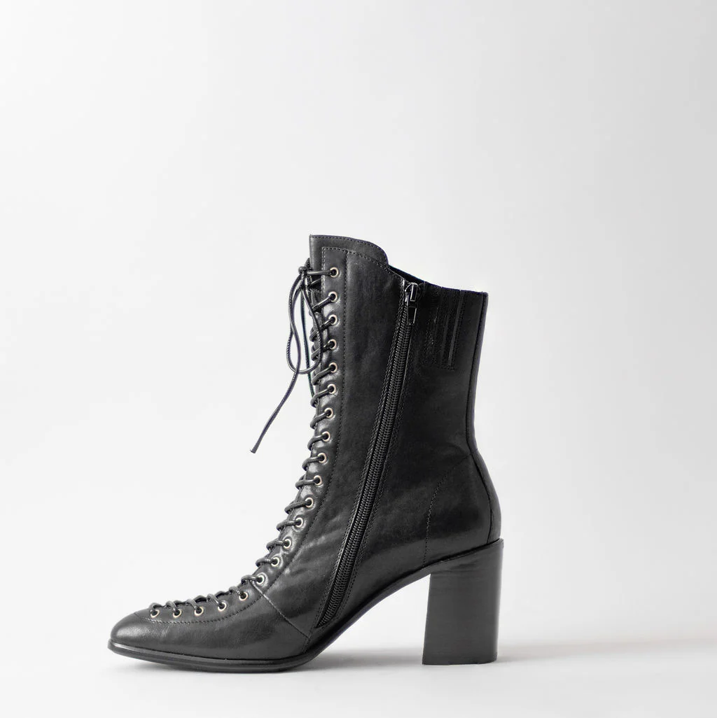 JEFFREY CAMPBELL ARCHILLE-2 BLACK LACE UP BOOTS - Image 4