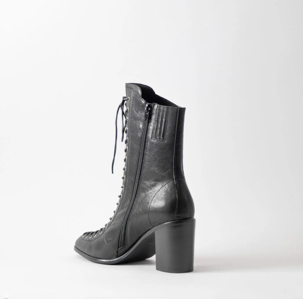 JEFFREY CAMPBELL ARCHILLE-2 BLACK LACE UP BOOTS - Image 5