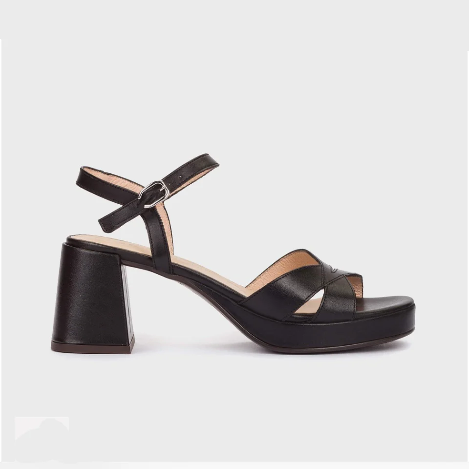 WONDERS BLOCK HEEL DRESS SANDAL BLACK - Image 4