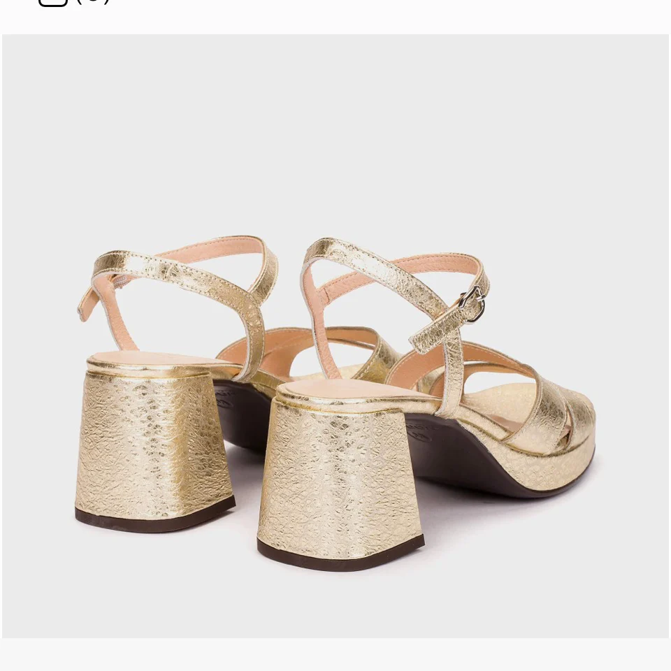 WONDERS BLOCK HEEL DRESS SANDAL GOLD - Image 3