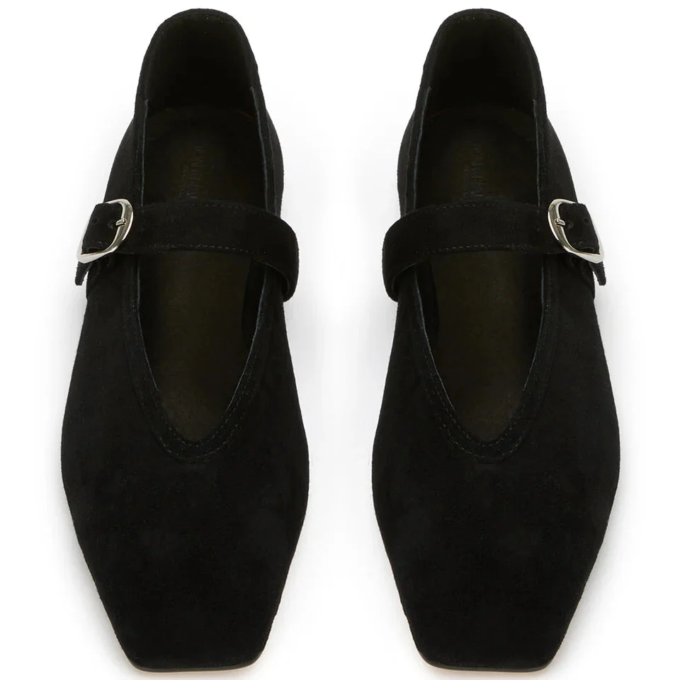 TONY BIANCO BOBBI MJ FLAT IN BLACK SUEDE
