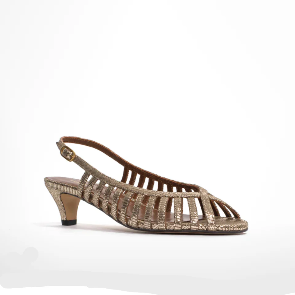 CARMINHO 40 STILLETTO CRACKLED VINTAGE CHAMPAGNE - Image 6