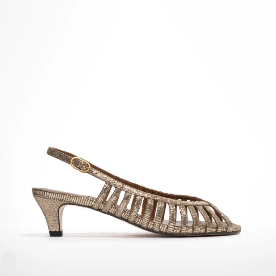CARMINHO 40 STILLETTO CRACKLED VINTAGE CHAMPAGNE - Image 7