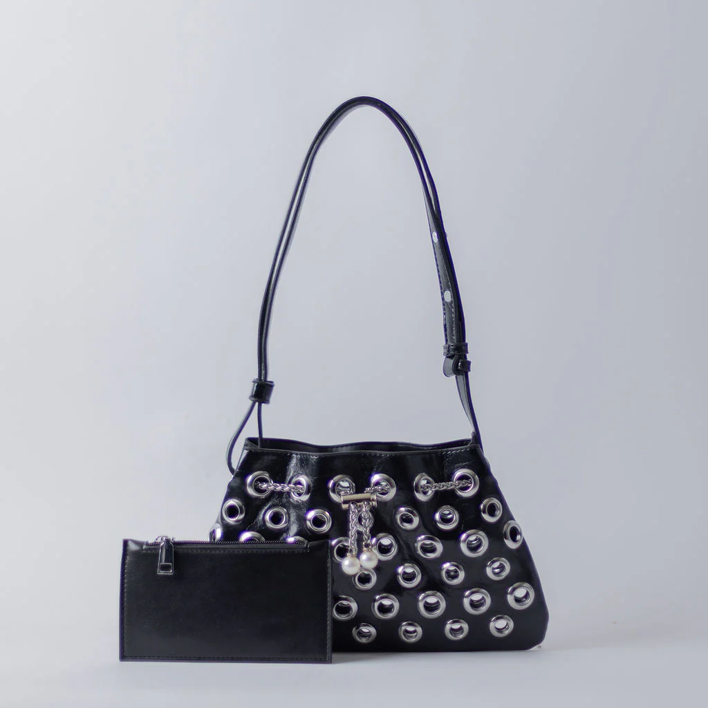 MINI GROMET BAG-BLACK - Image 3