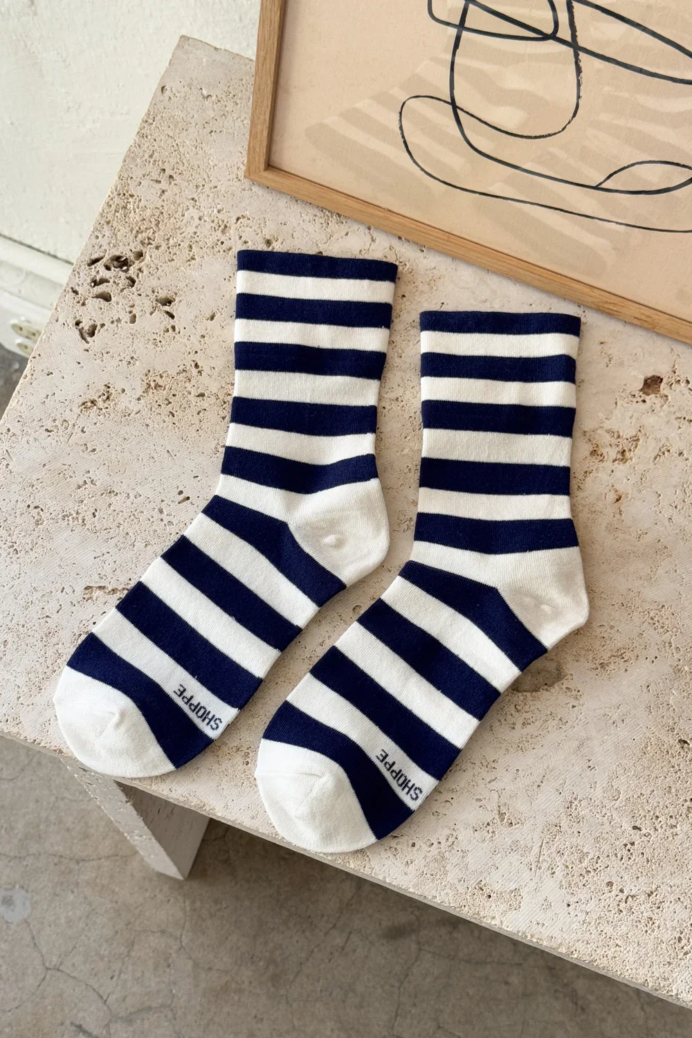 LE BON SHOPPE WALLY SOCKS WIDE NAVY - Image 2