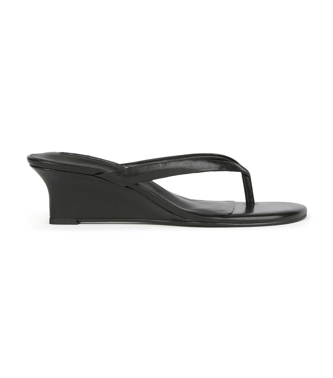 TONY BIANCO EDGY LOW WEDGE THONG BLK VINTAGE - Image 2