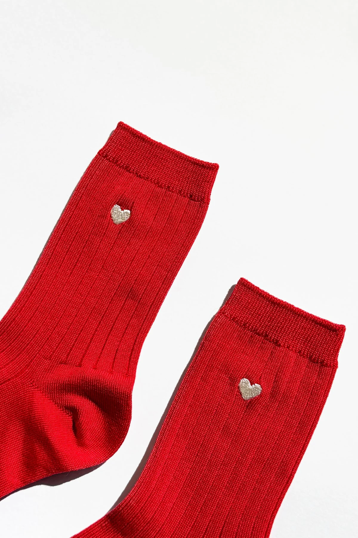 LEBON SHOPPE EMBROIDERED HER SOCKS CLASSIC RED HEART - Image 2