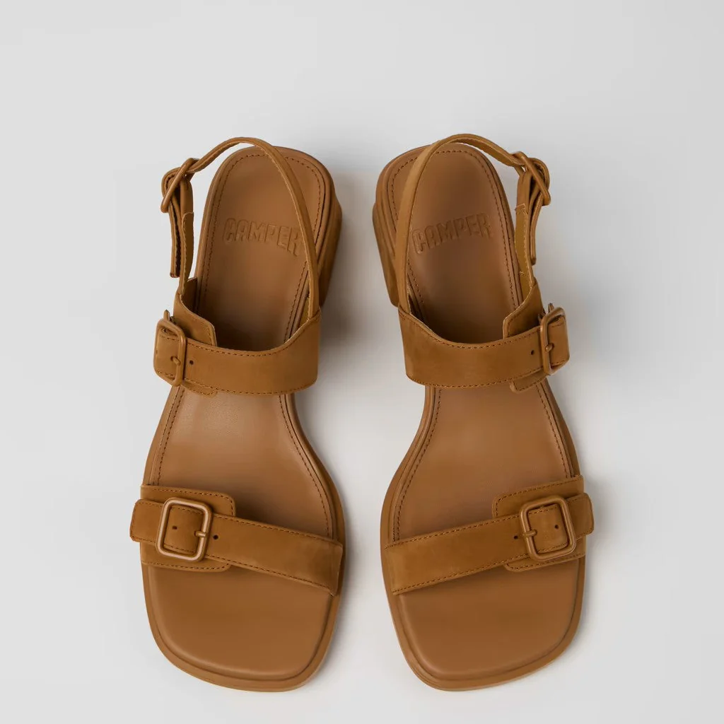 CAMPER KORA BUCKLE SANDAL BROWN