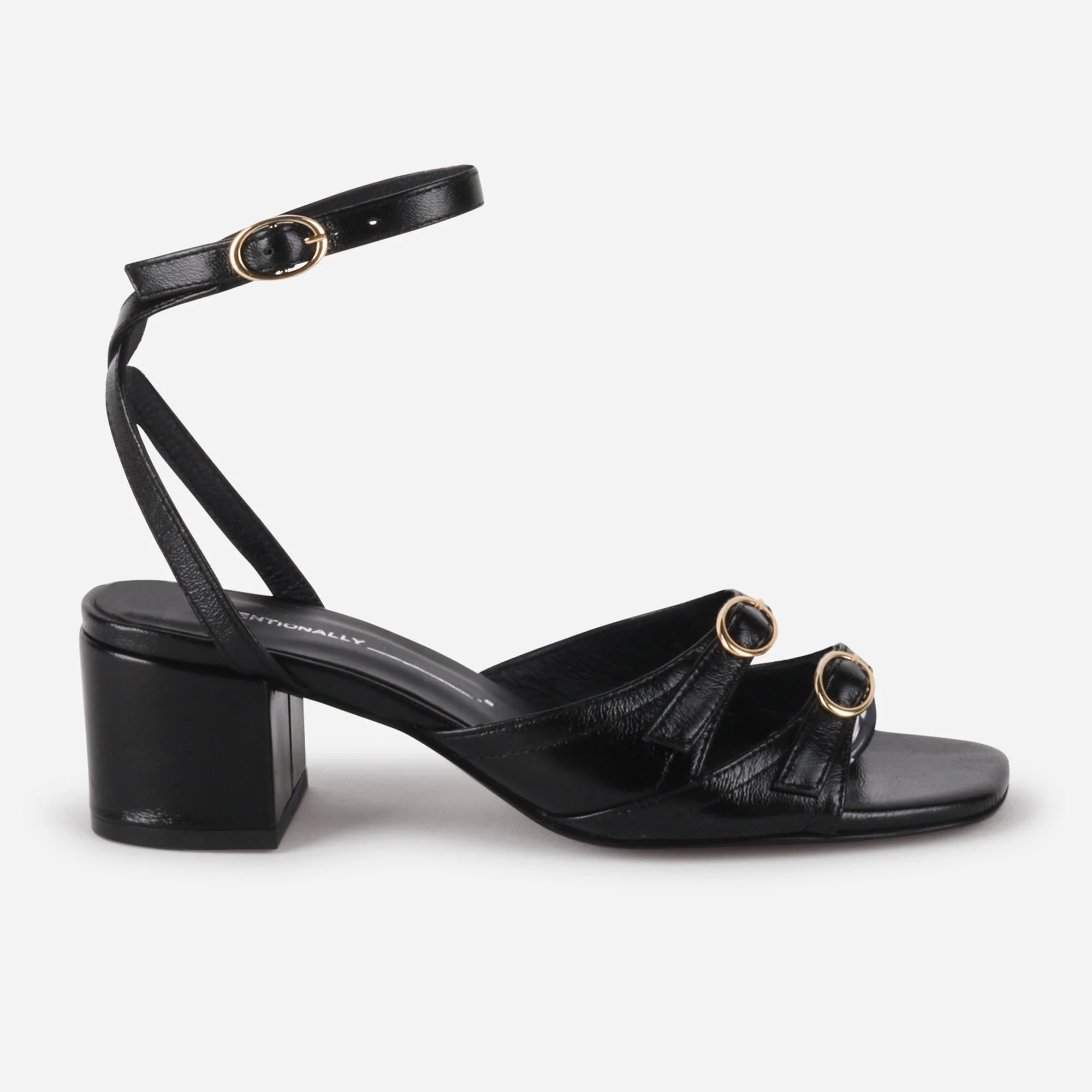 INTENTIONALLY BLANK LINGO HEELED SANDALS BLACK - Image 2