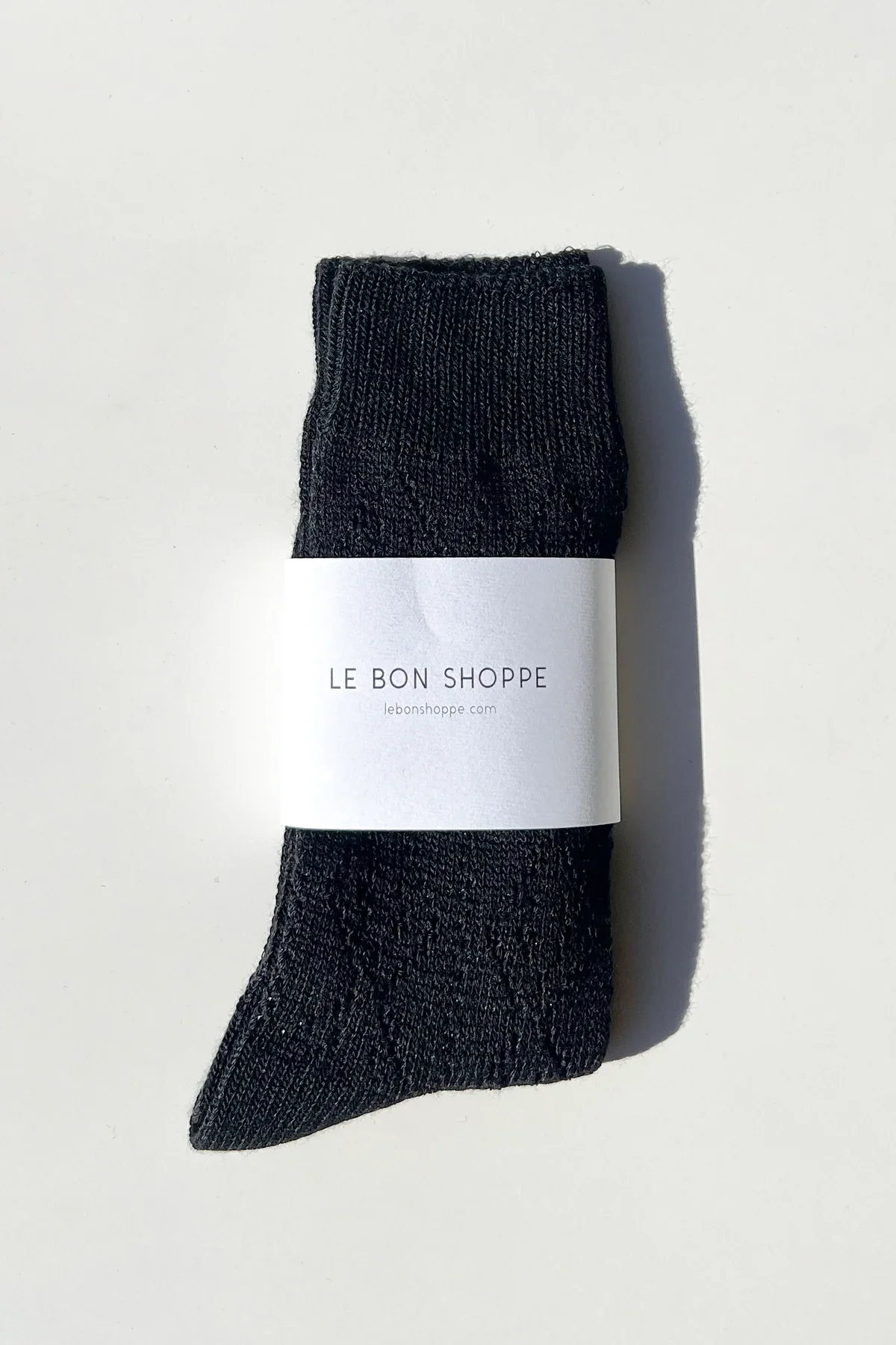 LEBON SHOPPE MODEL EYELET SOCK JET BLACK - Image 3
