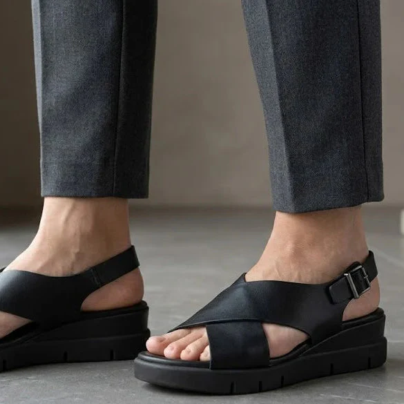 ERIC MICHAEL RAMONA CROSS SANDAL BLACK
