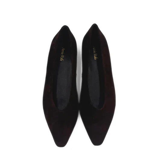 AMIE RAFA REILY POINTED TOE FLAT BROWN SUEDE - Image 4