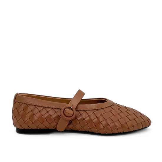 AMIE RAFA RENA WOVEN FLATS TAN - Image 3