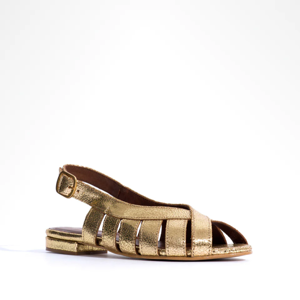 ANONYMOUS SOPHIE 20 CRACKLED METALIC GOAT SANDALS - Image 4
