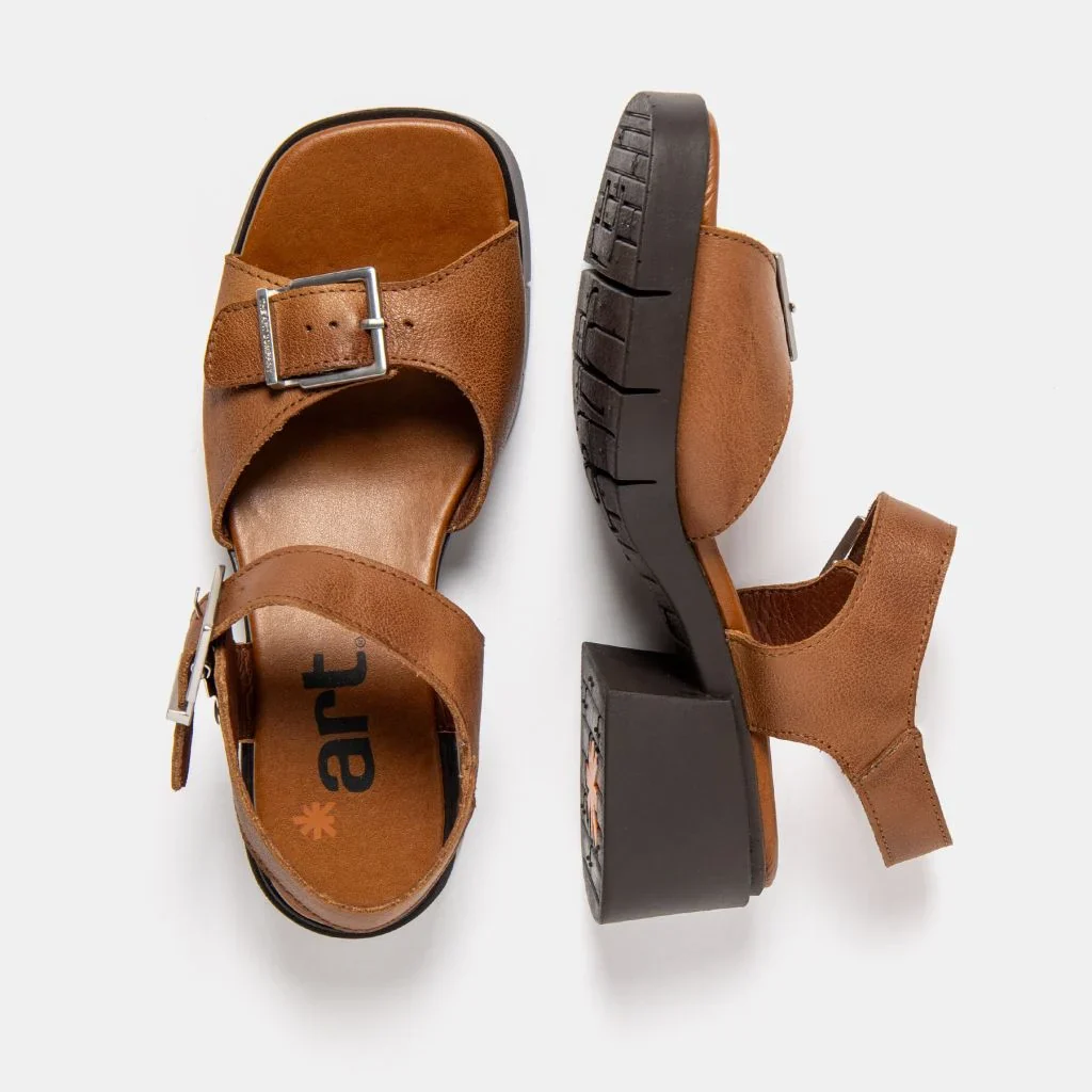 ART VARSOVIA-BROWN BUCKLE SANDALS